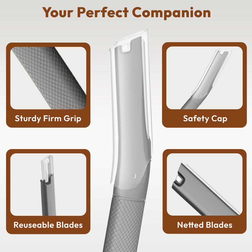 Premium Metal Pro Facial Razor with Travel Case ( pack of  3 )