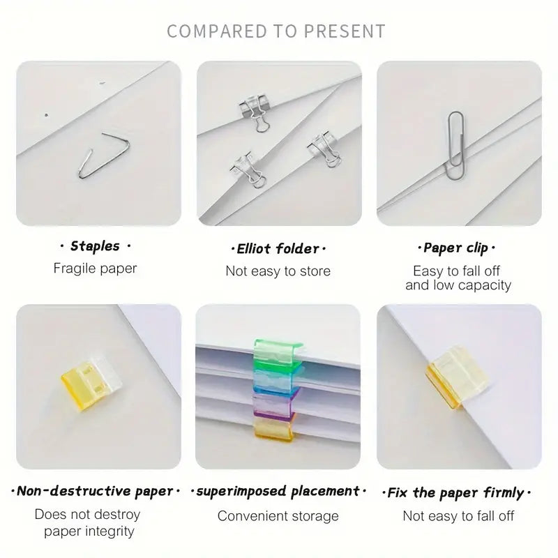 10 pcs Plastic Mini Paper Clips Fashion Page Holder Clamp