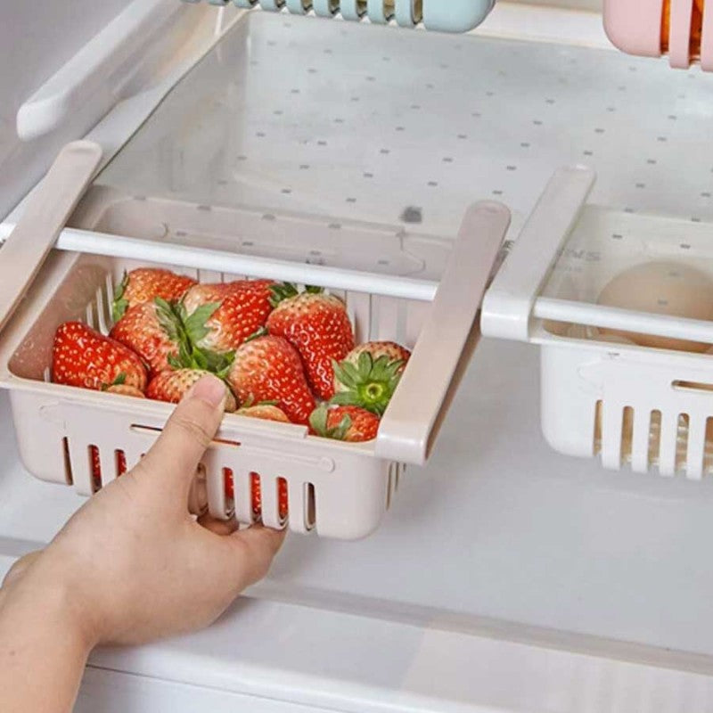 Adjustable Fridge Storage Basket Food Organizer- Pack of 2