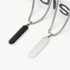 Black Dripping Titanium Steel Men's Necklace