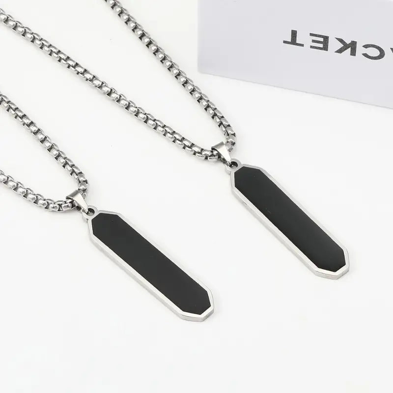 Black Dripping Titanium Steel Men's Necklace