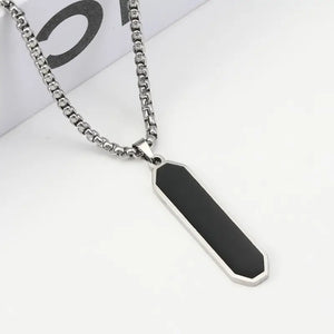 Black Dripping Titanium Steel Men's Necklace