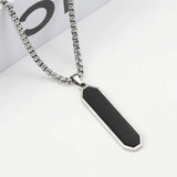 Black Dripping Titanium Steel Men's Necklace