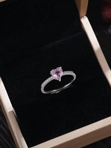 Heart-Shaped Pink Zircon Ring