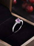 Heart-Shaped Pink Zircon Ring