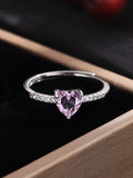 Heart-Shaped Pink Zircon Ring