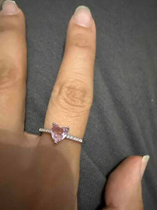 Heart-Shaped Pink Zircon Ring