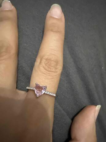 Heart-Shaped Pink Zircon Ring