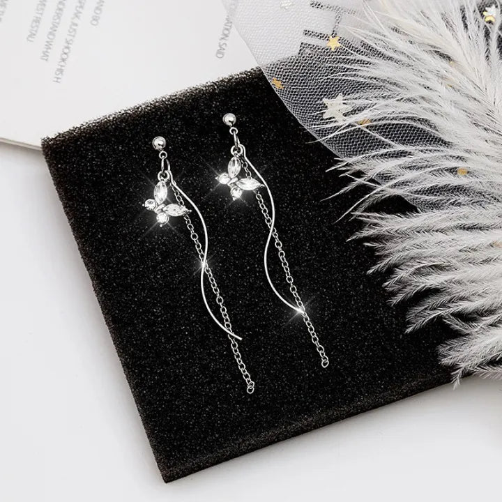 Sparkling Butterfly tassel Earrings