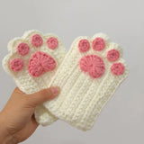 Cat paw fingerless gloves crochet pattern