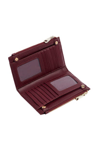 Foldable Wallet with Card Holder - Burgundy