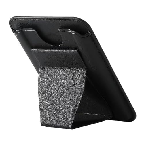 Faux Leather Wallet Magsafe With Stand - Black