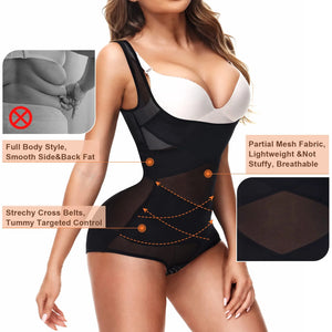 Tummy Control Bodysuit Body Shaper for Women-Black