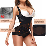 Tummy Control Bodysuit Body Shaper for Women-Black