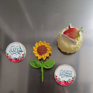 mini  sunflower fridge magnets pack of 2