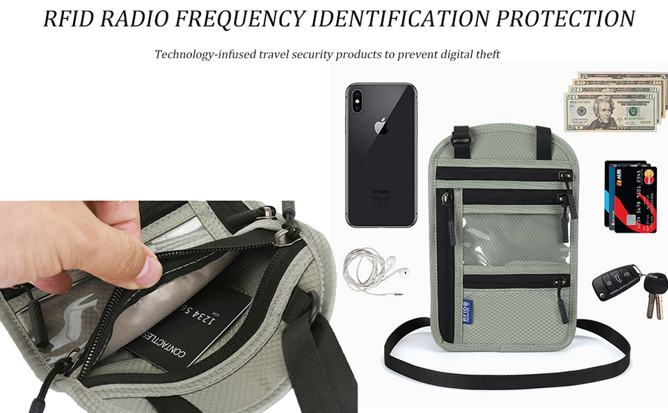 RFID Travel Neck Wallet