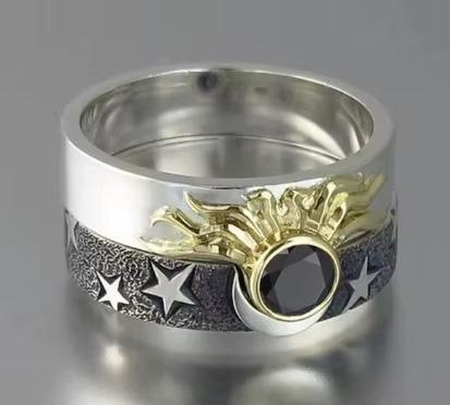 Star and Moon Ring Double Layer