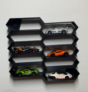 Honeycomb Hot Wheels Storage with 10 mini cars