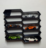 Honeycomb Hot Wheels Storage with 10 mini cars