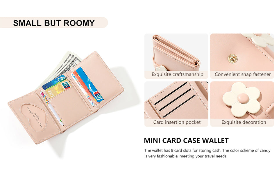 Korean Floral Trifold Wallet