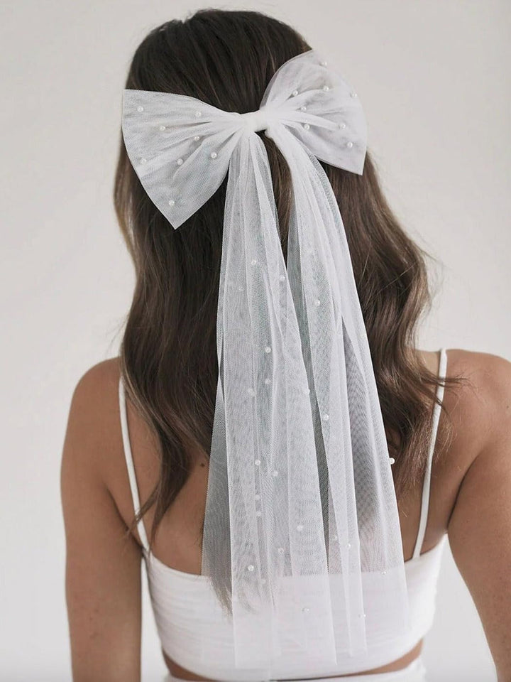 Pearl Bow Hair Clip