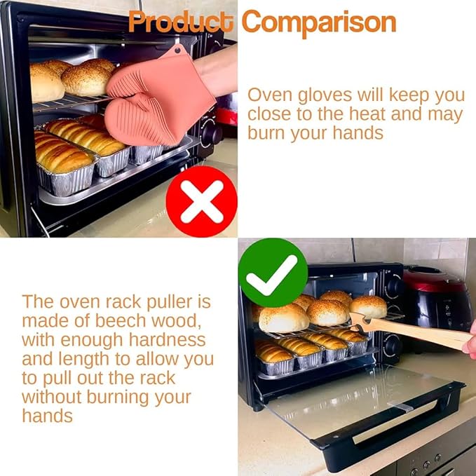 Oven Rack Push Pull Stick for Baking