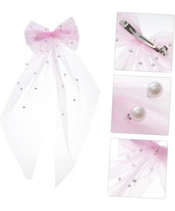 Pearl Bow Hair Clip