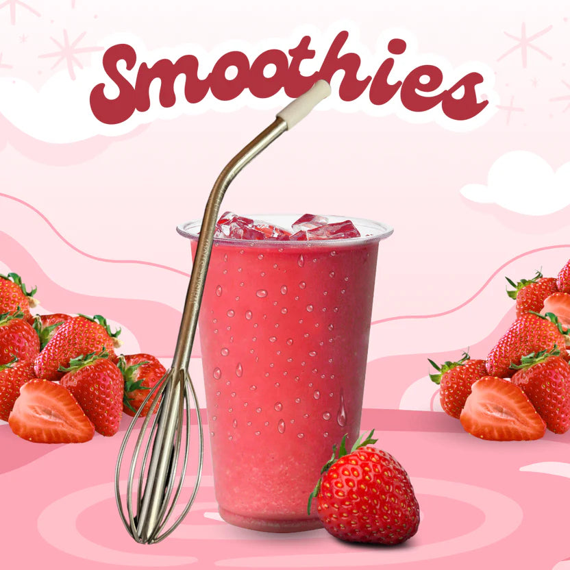 Stainless Steel Straw with Whisk