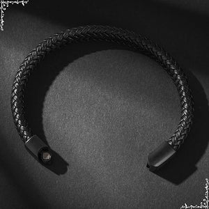 Men's Leather Bracelet with Magnetic Lock