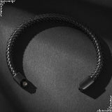 Men's Leather Bracelet with Magnetic Lock