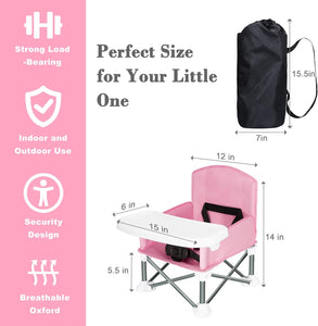 Baby Travel Booster Seat - Toddler Foldable Camping Chair