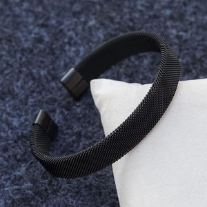 Men's Stainless Steel Mesh Cuff Bracelet