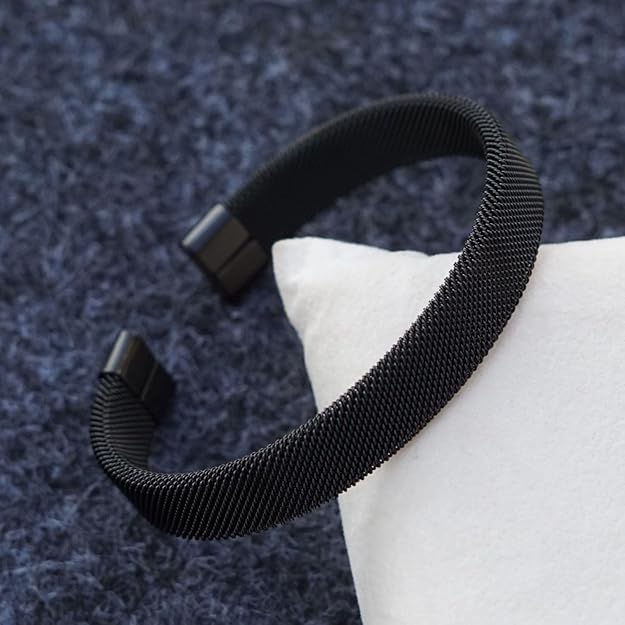 Men's Stainless Steel Mesh Cuff Bracelet