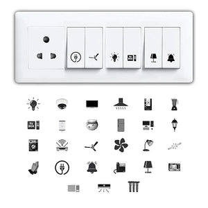 Switch Sticker For for Electric Board Appliances- Pack of 10 With 300 Different Elements