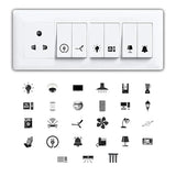 Switch Sticker For for Electric Board Appliances- Pack of 10 With 300 Different Elements