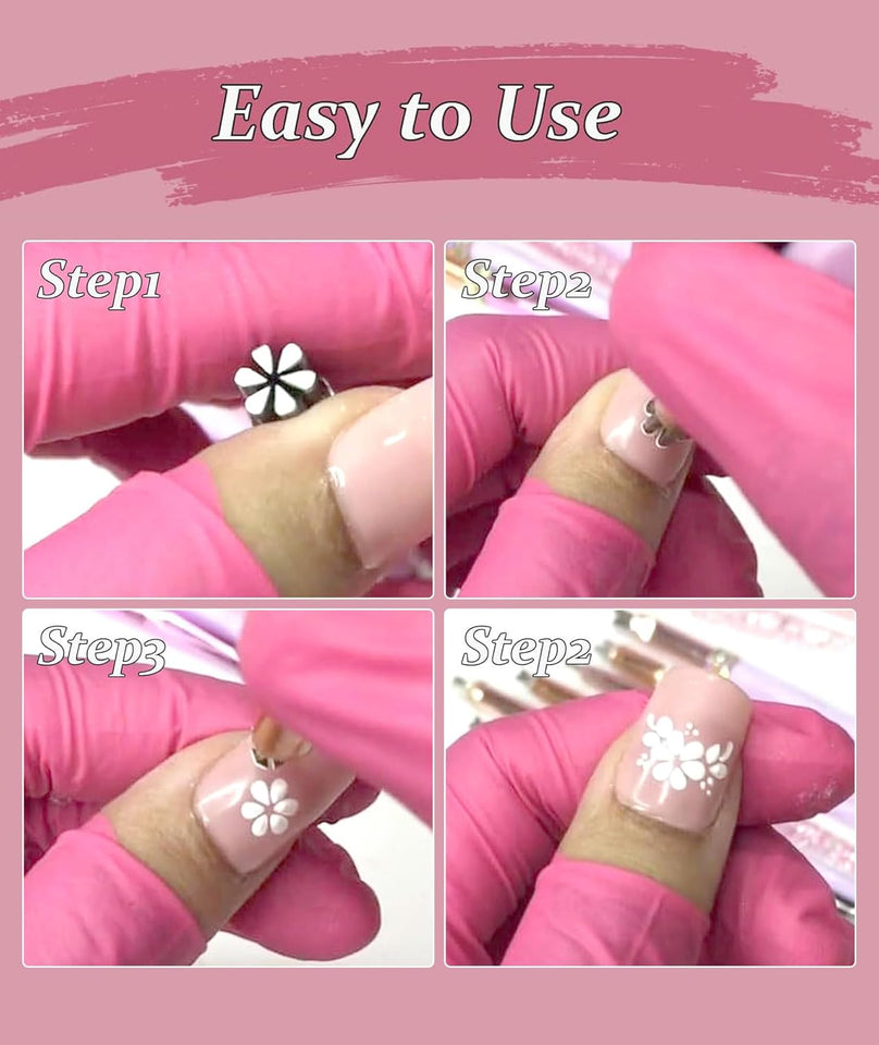Nail Art Stamp Pen Pack of 4 with different design
