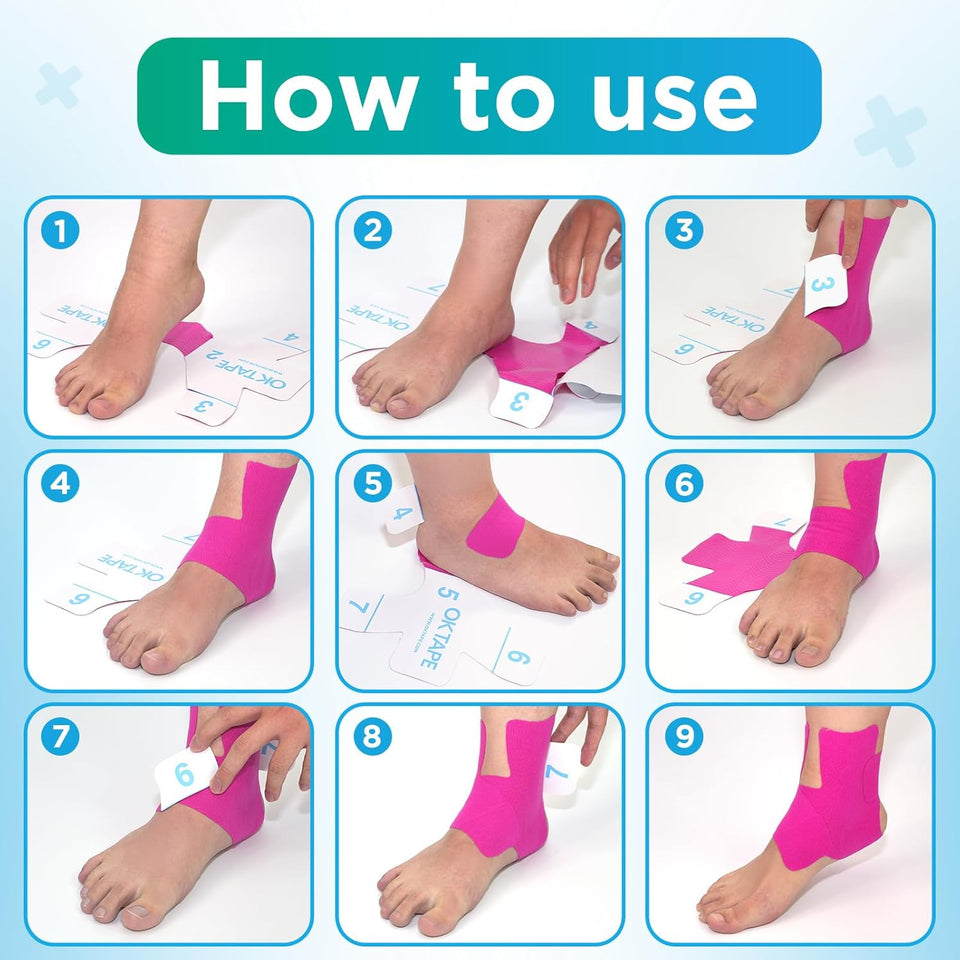 KINESIOLOGY TAPE FOR ANKLE SUPPORT