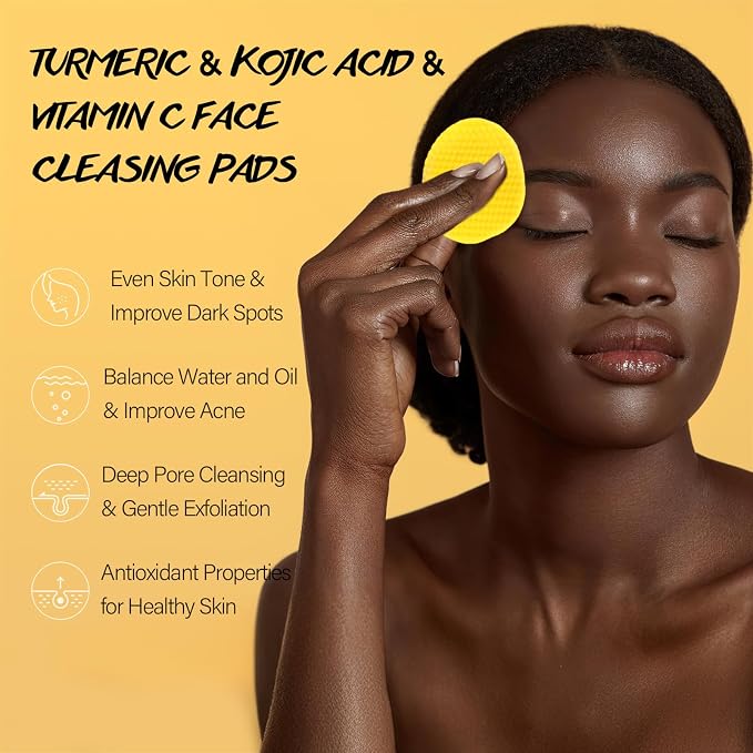 Turmeric Kojic Acid Vitamin C Cleansing & Exfoliating Pads – 10 Pcs