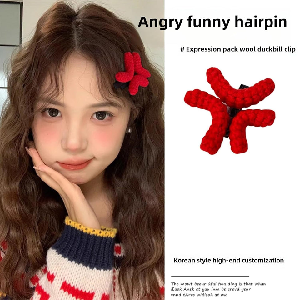 Cute Angry Expression Hairpin