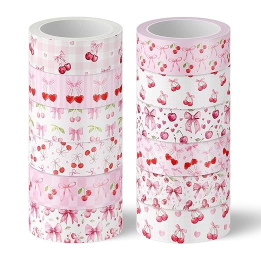 Pink Cherry Bowknot Washi Tape