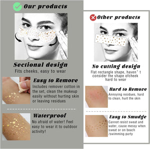 6 Pcs Glitter Freckles Sticker