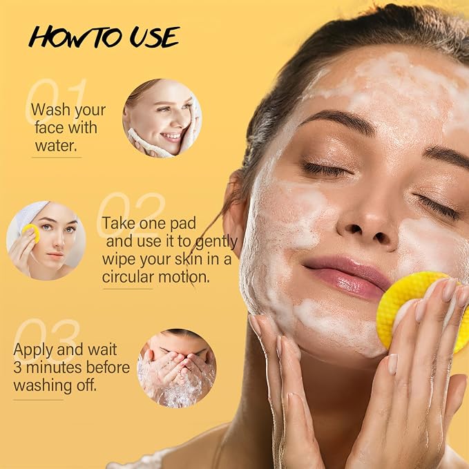 Turmeric Kojic Acid Vitamin C Cleansing & Exfoliating Pads – 10 Pcs