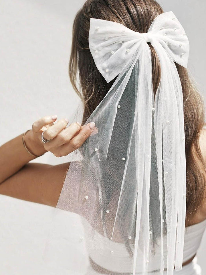 Pearl Bow Hair Clip