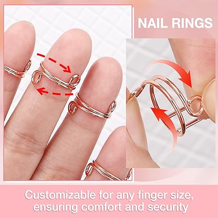 10 Pcs Adjustable Wudu Nail Rings for Halal Nails