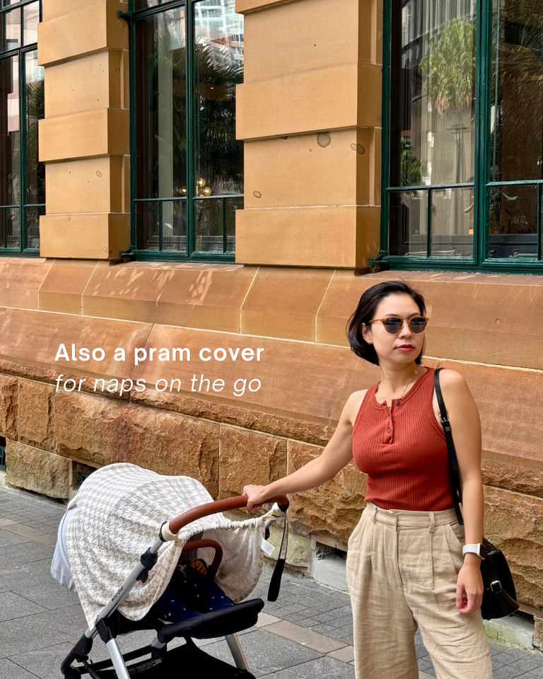 Feed Anywhere Nursing Cover - Houndstooth Neutral