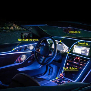 Interior Car LED Strip Lights App Control Or Remote Control ( 3.5 Feet ) 🚗✨