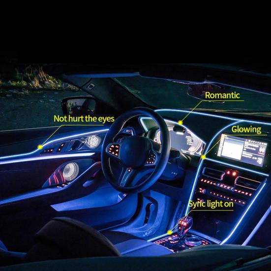 Interior Car LED Strip Lights App Control Or Remote Control ( 3.5 Feet ) 🚗✨