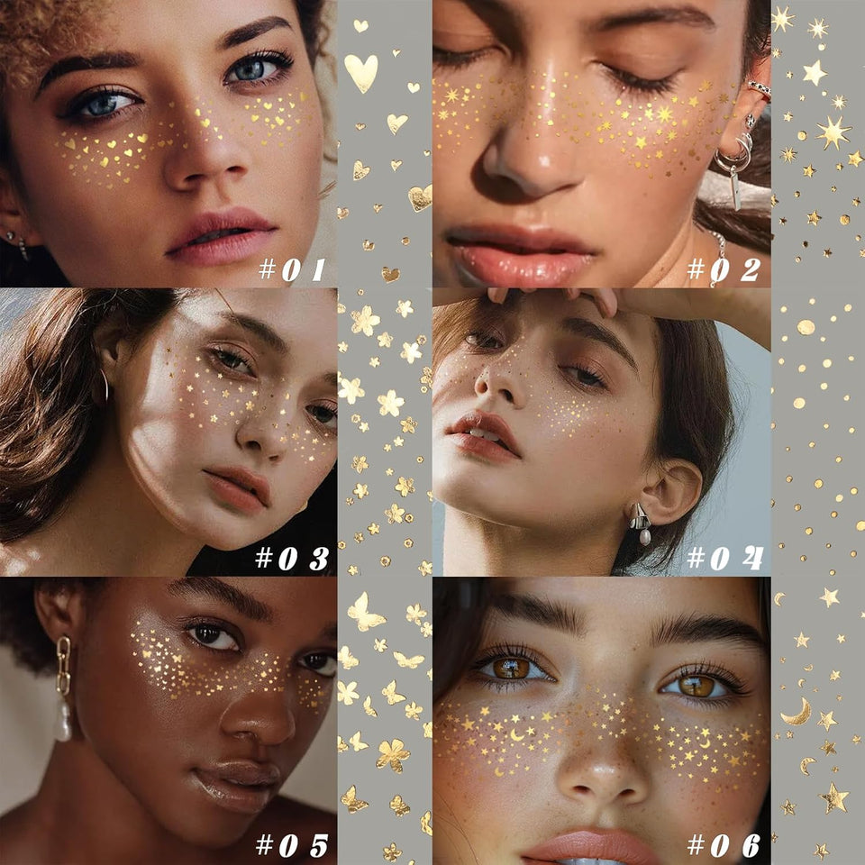 6 Pcs Glitter Freckles Sticker