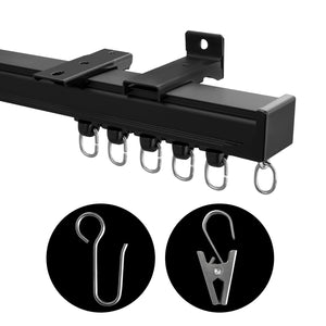 Ceiling or Wall Curtain Track- 20 Feet(Black）