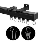 Ceiling or Wall Curtain Track- 20 Feet(Black）